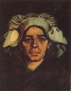 Vincent Van Gogh Head of a Peasant Woman with Whit Cap (nn040 painting